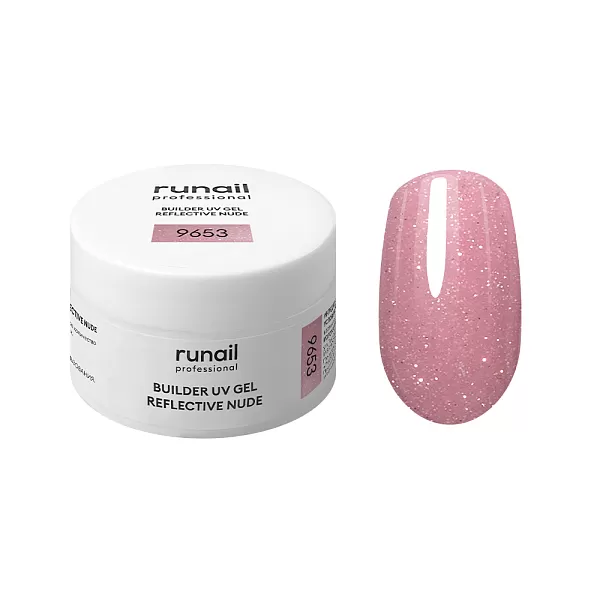Runail, Моделирующий УФ-гель светоотражающий BUILDER UV GEL REFLECTIVE NUDE, 15г №9653