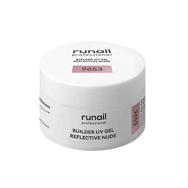 Runail, Моделирующий УФ-гель светоотражающий BUILDER UV GEL REFLECTIVE NUDE, 15г №9653